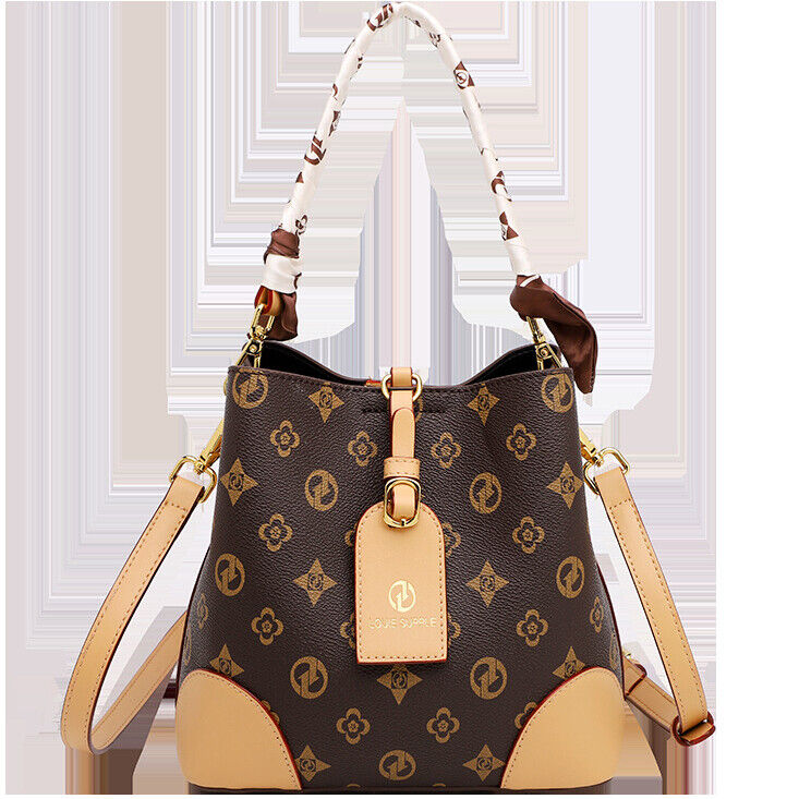 PVC Womne's Bucket Bag, Elegant Crossbody Shoulder Bag Classic Desinger Handbags