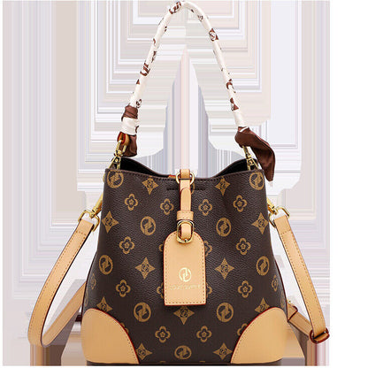 PVC Womne's Bucket Bag, Elegant Crossbody Shoulder Bag Classic Desinger Handbags