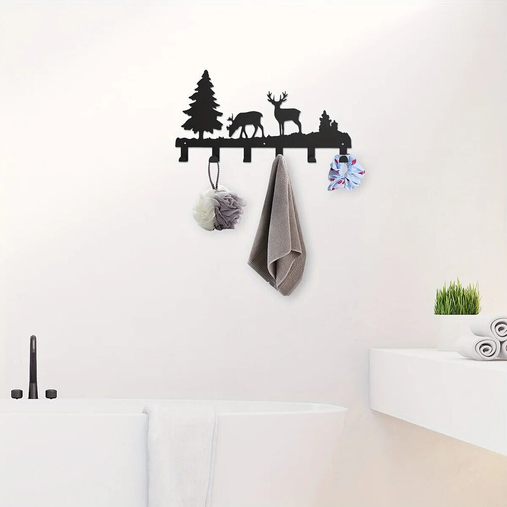 Metal Elk Key Hooks, Wall Hooks, Household Multi-Purpose Clothes Bag Key Hooks