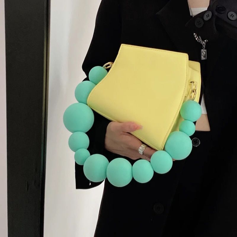 Handbag Yellow Square Bag Fashion Retro All-Match Shoulder Messenger Purse Flap