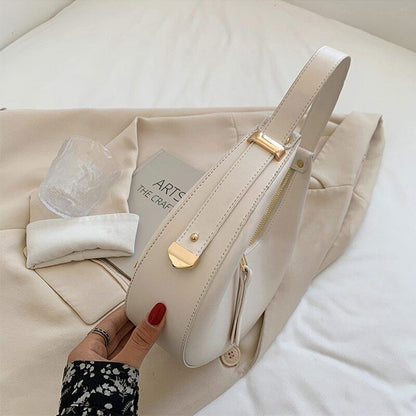 Handbags Wallets Women PU Leather Shopper Half Moon Totes Bags