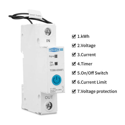 63A Single Phase ewelink WIFI Smart Switch Energy Meter Kwh Metering Monitoring