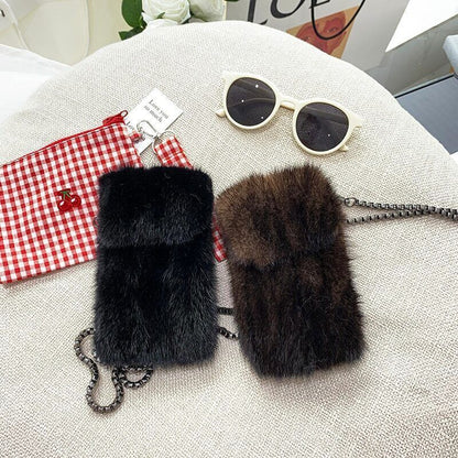 Mini Mink Hair Crossbody Small Bag Women's Shoulder Mobile Phone Bag