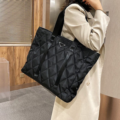 Large Shoulder Bags Black Handbags Shopper Purses Nylon Polyester Fashion 1 PC