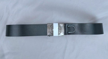 Vintage WW2 Germany Army Leather Black Service Equipment Belt Buckle M/L/XL/XXL