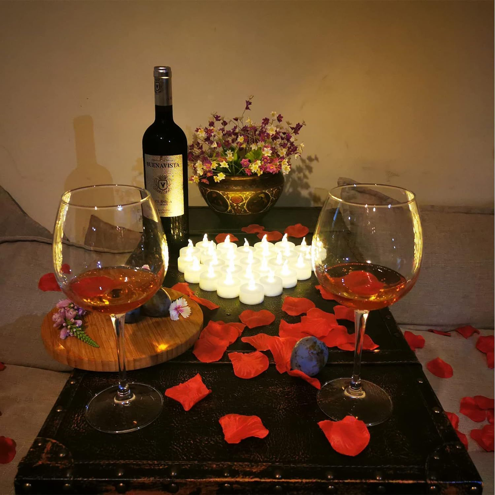 meSiYacu Led Tea Lights, Battery Light, Flameless Tealight Candles White