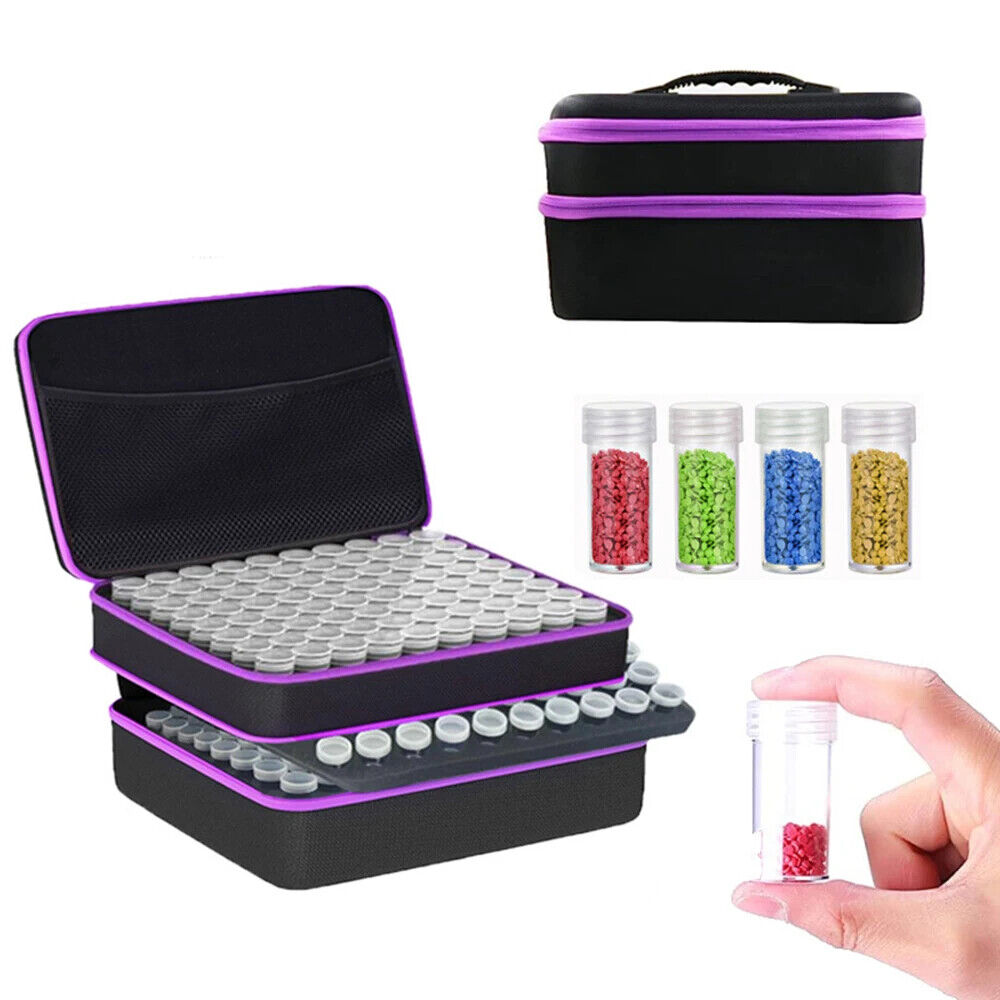 120 Bottles Diamond Painting Box Tool Container Storage Box Holder Hand Bag