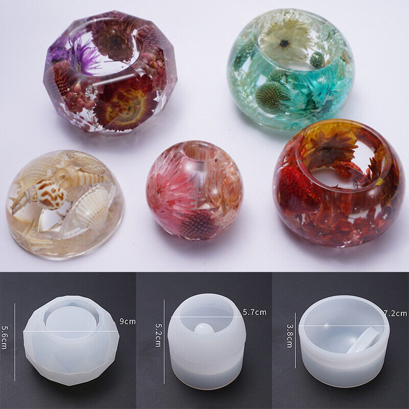 Round Silicone Mold Flower Pot Concrete Storage Box Mould Home Decor Epoxy Resin