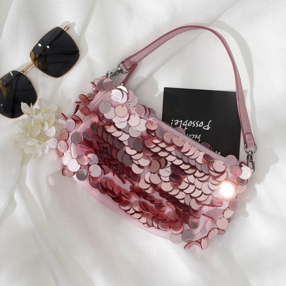 Silver Metal Sequins Chain Woven Bag Hollow Evening Bags Clutch Travel Shoulder