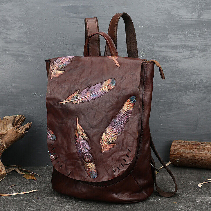 Luxury Women Bag, New Desinger Top Cow Leather Embossed Backpack, Retro Rucksack