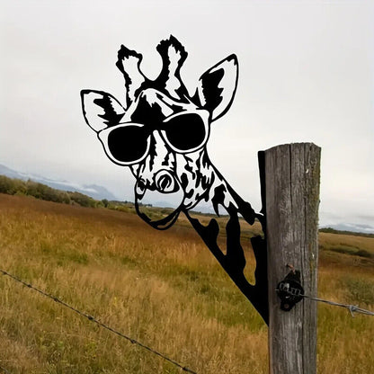 Black Steel Silhouette Laser Cutout Animal Shape Decor for Farmhouse Garden Lawn
