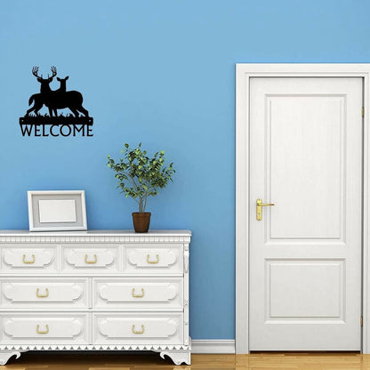 Deer Buck Artwork Shape Wall Stickers Family Shape Welcome Sign Artwork