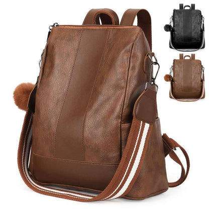 Women Retro Anti-theft Backpack PU Leather Shoulder Handbag Fashion Travel Bag