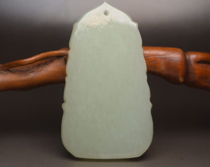 Top Chinese Natural Hetian Jade Carved Guanyin Statue Exquisite Pendant Jewelry