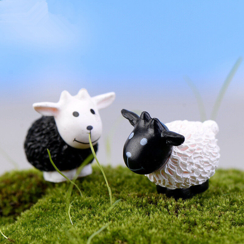 Mini 8pcs Goat Miniature Garden Lawn Ornament Decoration Figurine DIY Bonsai