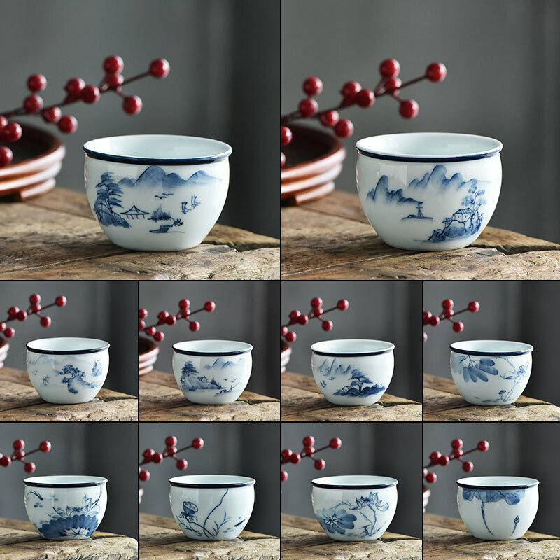 Chinese Blue White Porcelain Tea Cups Ceramic Gongfu Teacup Tea Wine Mug Gift