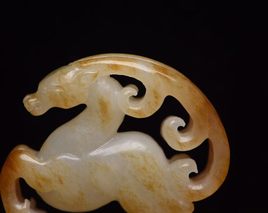 Collection Chinese Hetian Jade Carving Deer Statue Exquisite Figurines Art Work