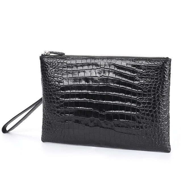 Handcrafted Alligator Crocodile Belly Leather Men's Business Clutch Envelope Bag