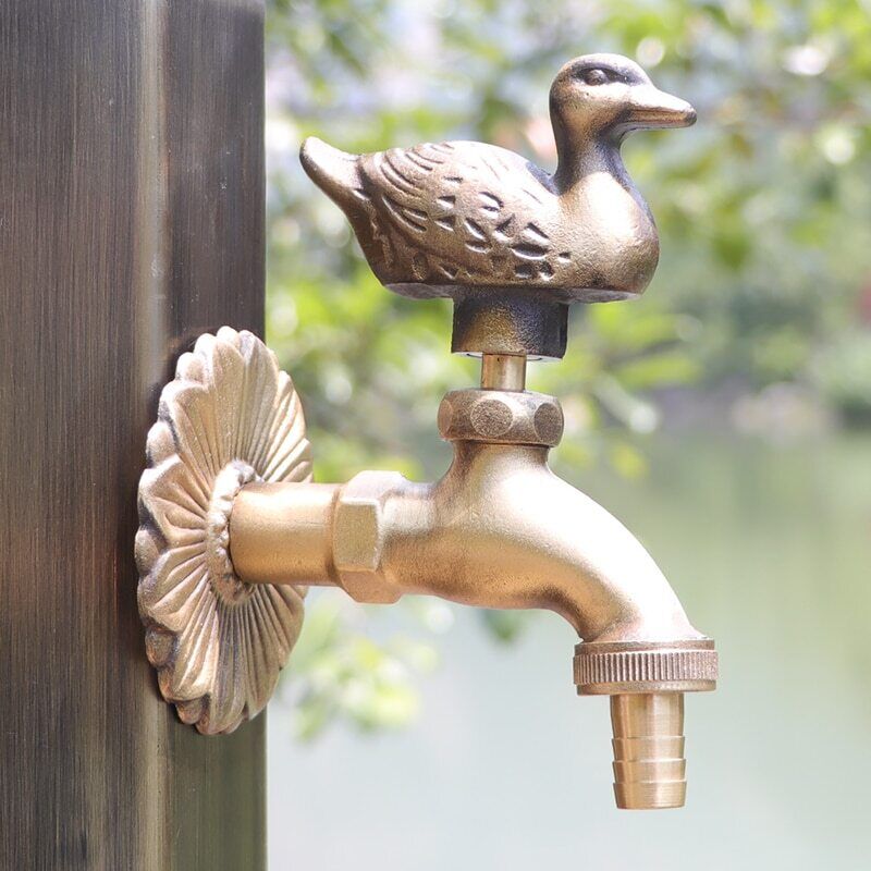 Decorative Garden Faucet Brass Animal Shape Bibcock Retro Tap Bathroom Accessory