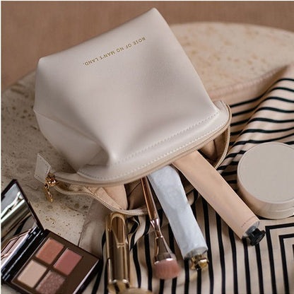 Makeup Bags Synthetic Leather Waterproof Cosmetic Traveling Storage Purse Pink