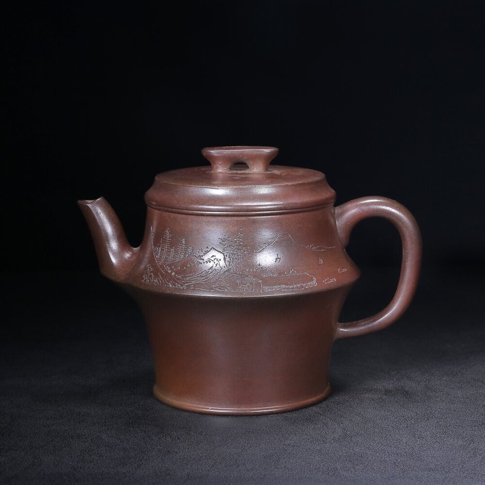 Chinese Yixing Zisha Clay Handmade Exquisite Teapot （轮（柴烧窑变） 底款：邵全章）