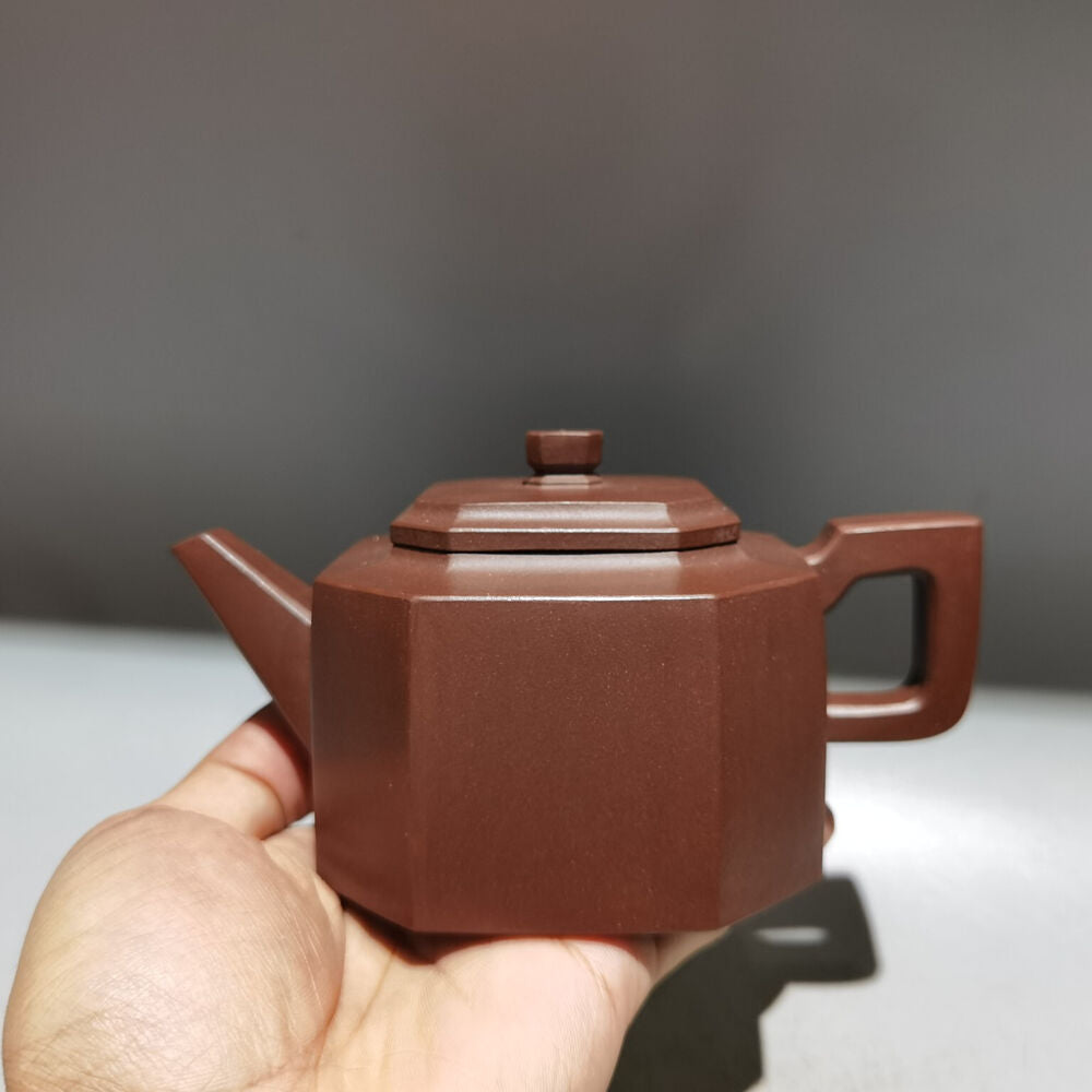 Chinese Yixing Zisha Clay Handmade Exquisite Teapot （八方壶 底款：施小马）