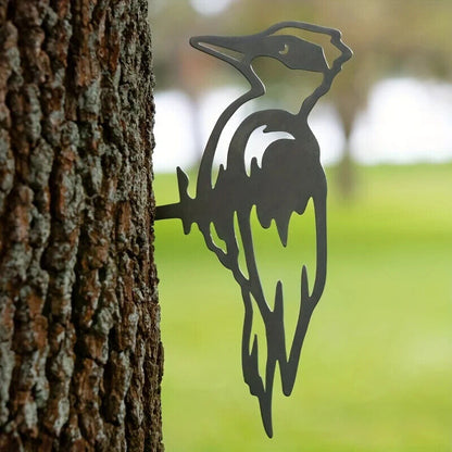Add a Touch of Nature with this Unique Metal Woodpecker Silhouette Decoration