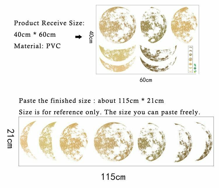 Wall Stickers Creative Moon 3D Home Living Room Mural Art Decoration Background