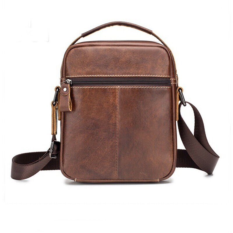 100% Genuine Leather Men's Sling Shoulder Bag Crossbody Bag Small Handbags