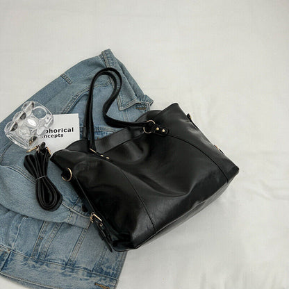 Women Soft Oiled Leather Handbag Messenger Shoulder Tote Bag Crossbody Satchel