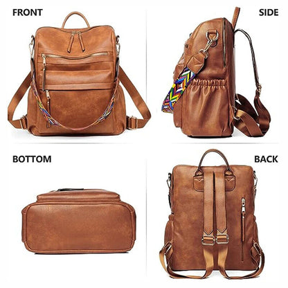 Women Backpack Purse Ladies Travel College Shoulder Bags with Colorful Strap