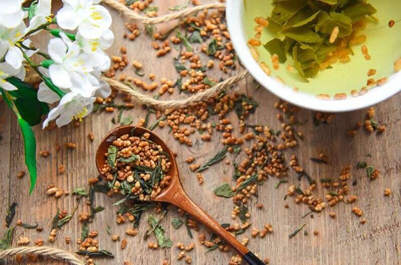 Organic Genmaicha Toasted Brown Rice Tea Loose Leaf Green Tea Dried Herb