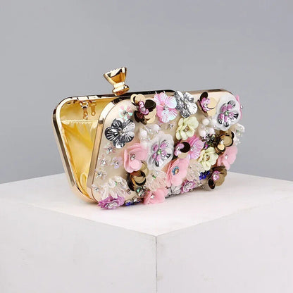 Women's Handmade Flower Beaded Banquet And Wedding Party Evening Bags