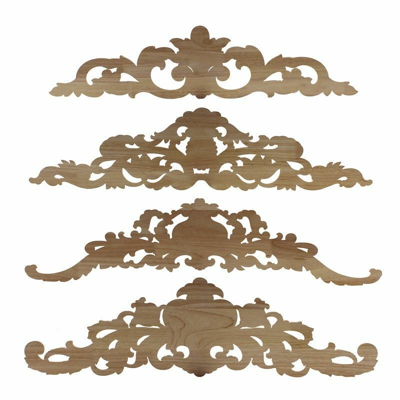 Natural Wood Appliques Furniture Cabinet Unpainted Wooden Carving Moulding Decal