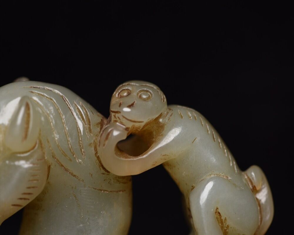 Chinese Antique Hetian Jade Carved Sculpture Exquisite Horse Statue Collections