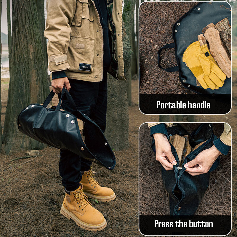 Fire Fireproof Mat Hexagonal Foldable Firewood Bag Heat Resistant Camping BBQ