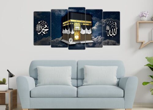 Abstract art Islamic Mosque 5 Pieces Canvas Wall Painting Poster Home Decor