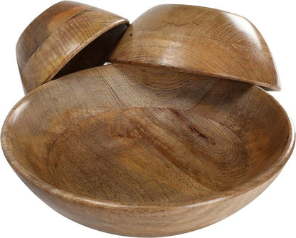 Handcrafted Wooden Serving Platters Fruits Salads Snack Bowls Kitchen Decoration