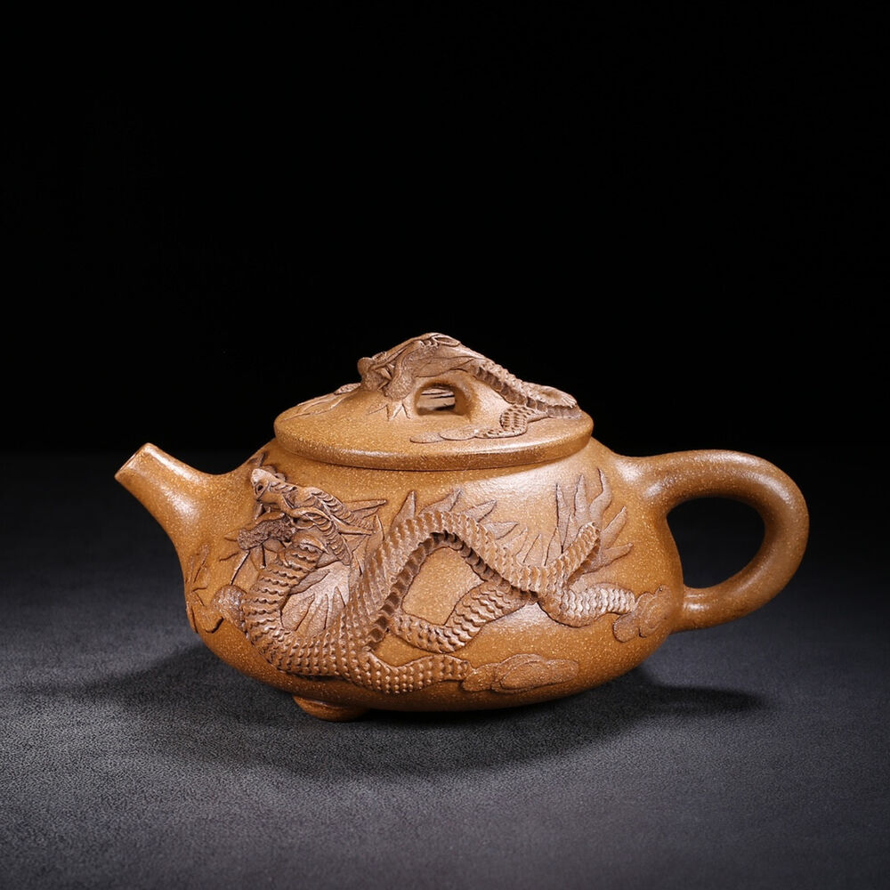 Chinese Yixing Zisha Clay Handmade Exquisite Teapot （龙石瓢 底款：曼希陶艺）