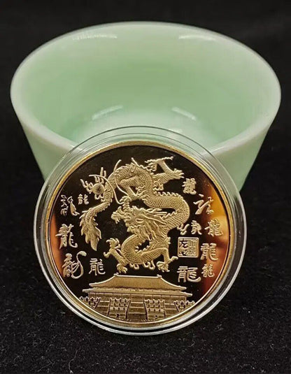 Collectible Coins Metal Dragon Traditional Chinese Style Commemorative Souvenirs