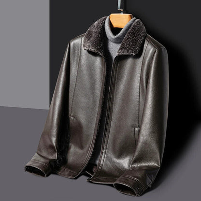 Sheepskin Jacket Autumn Winter Men's Collar Thick Middle Young Man's