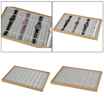 Watches Display Box 8-10 Grids Wood Portable Holder Organizer Strap Storage Case