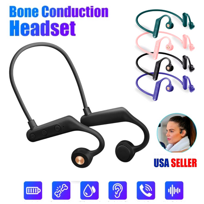Bone Conduction Headset Wireless Outdoor Sport Open Ear Headphones Bluetooth US