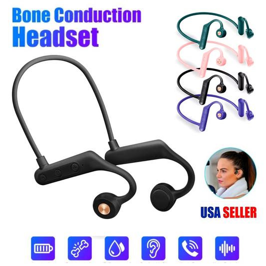 Bone Conduction Headset Wireless Outdoor Sport Open Ear Headphones Bluetooth US