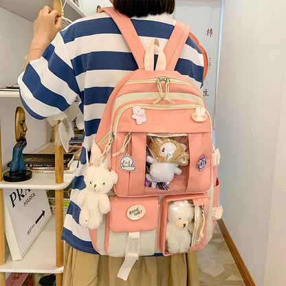 Set Girls Student School Bag Girls Schoolbag Book Bags Women Travel Backpack