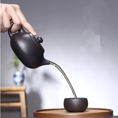 tea pot ball infuser holes Zen style real yixing zisha pot galaxy clay pot 8.8oz