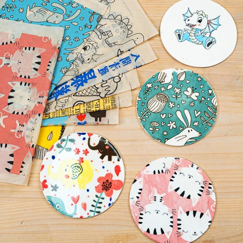 Pottery Clay Underglaze Paper Cartoon Decals DIY Ceramics Color Transfer 49x34cm