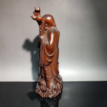 god of longevity buddha statue wooden decorative sculpture Figurines Room decor