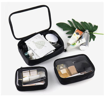 Waterproof Makeup Brush Case Black PVC Cosmetic Bag Traveling Storage 4*15*11 CM