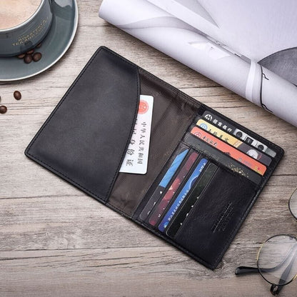 Men Wallet Genuine Leather Passport Organizer Holder ID Card Cover 11x1.5x14.5cm